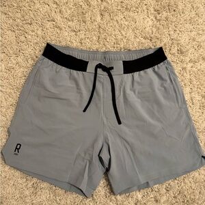 RHONE Light Blue Athletic Shorts with Black Accents